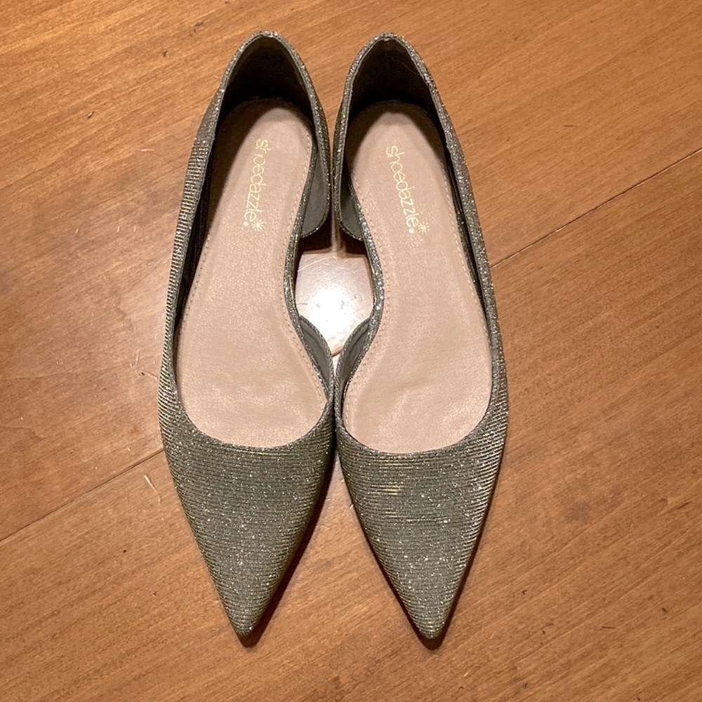 Shoe Dazzle Metallic Pointed Flats